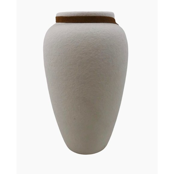 Native American Indian Style Vase Feather Vase White Home Decor Pottery 8 in - Picture 6 of 10